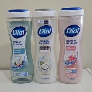Dial Body Wash Set Refresh, Hydrate, Pamper, 3 Bottles 16oz Ea, Brand New